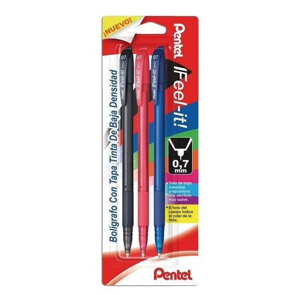 BOLIGRAFO FEEEL-IT BX427A 0.7MM PENTEL VCOLORES BLIST. C3